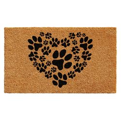 Home & More 2 ft. W X 3 ft. L Multi-color Heart Paws Coir Door Mat