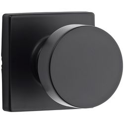 Kwikset Signature Series Pismo Knob x Square Rose Iron Black Passage Lockset
