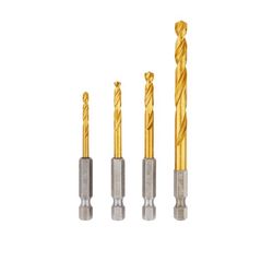 Milwaukee Shockwave 1/4 in. Titanium Red Helix Impact Drilling Set Hex Shank 4 pc