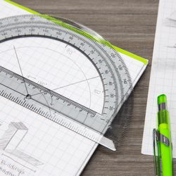 Bazic Products 15.56 in. L X 0.25 in. W Plastic Geometry Ruler Set Metric and SAE