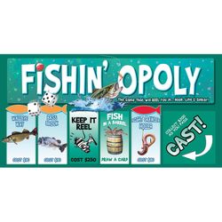 Late for the Sky Fishin Opoly Board Game Multicolored