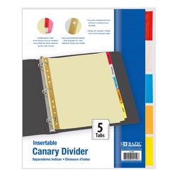 Bazic Products Canary Binder Dividers 1 pk