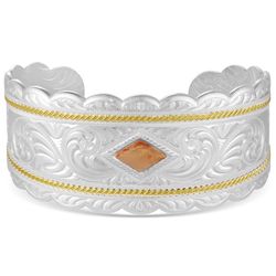 Montana Silversmiths Women's Ruffled Edge Jasper Cuff Bracelet