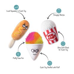 Pet Shop by Fringe Studio For Dog Assorted Fast Foodies Dog Toy Small 1 pk