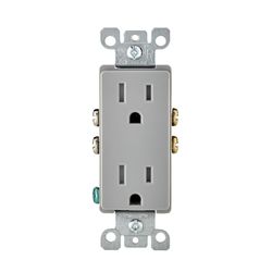 Leviton 15 amps 125 V Duplex Gray Outlet 5-15R 1 pk