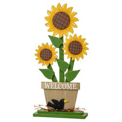 Glitzhome 29 in. Sunflowers Porch Sign