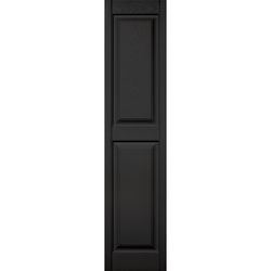 Builders Edge 63 in. H X 14.75 in. W Black Raised Panel Vinyl Shutter 2 pk