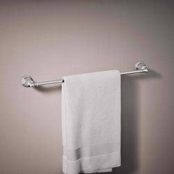 Kohler Facile Polished Chrome Silver Towel Bar 24 in. L Metal