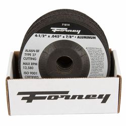 Forney 4-1/2 in. D X 7/8 in. X .045 in. thick Aluminum Oxide Cut-Off Wheel 20 pc