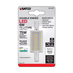 Satco T3 R7S Double Ended LED Bulb Cool White 40 Watt Equivalence 1 pk
