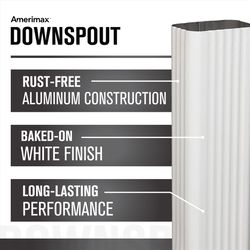 Amerimax 2 in. H X 3 in. W X 120 in. L White Aluminum Rectangular Downspout