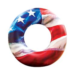 PoolCandy Blue/Red/White PVC Inflatable USA Flag Floating Tube