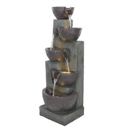Alpine Polyresin Assorted Fountain with LED Light