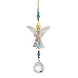 Woodstock Chimes Crystal Dreams Multicolored Acrylic/Glass/Metal 5 in. H X 4 in. L Angel Suncatcher