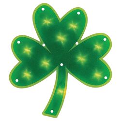Impact Innovations St. Patricks Day Lighted Shimmer Shamrock Glass/Plastic 1 pk