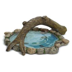 Marshall Home and Garden Assorted Ceramic 3 in. H X 4 in. W Log Bridge Pond Figurine