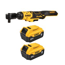 DEWALT ATOMIC 20V MAX* Brushless 1/2 in. Ratchet with DEWALT 20V MAX* 5Ah Battery (2 PK)