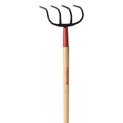 Razor-Back 63.25 in. 4 Tine Steel Rake Wood Handle