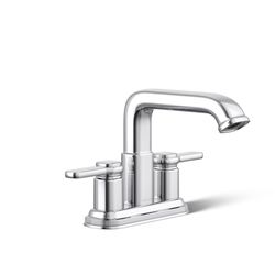 Kohler Envelu Polished Chrome Modern Centerset Bathroom Sink Faucet 4 in.