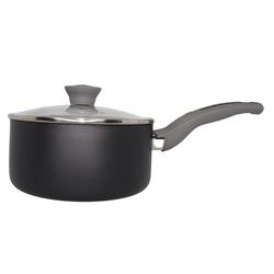 Imusa Mirro Ceramic Coated Aluminum Sauce Pan With Lid 2 qt Black