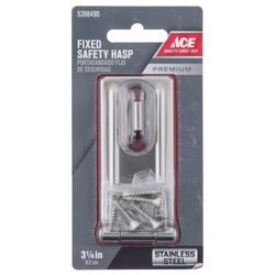 Ace Stainless Steel 3-1/4 in. L Fixed Staple Safety Hasp