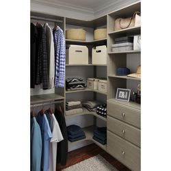 Easy Track 30 in. W X 30 in. D Weathered Gray Wood Corner Shelf