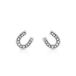 Montana Silversmiths Women's Crystal Clear Stuck on Luck Silver Earrings Water Resistant