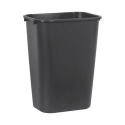Rubbermaid Deskside 10.25 gal Black Resin Rectangle Trash Can
