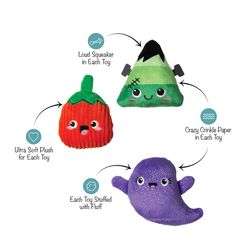 Pet Shop by Fringe Studio Multicolored Plush Spooky Squad Dog Toy 3 pk