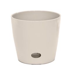 Bamboo-Blooms Waterwell Self Watering 6.5 in. H X 7 in. W X 7 in. D Wood-Resin Contemporary Round Pl