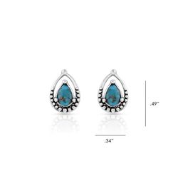 Montana Silversmiths Women's Touch of Turquoise Silver/Turquoise Earrings Water Resistant