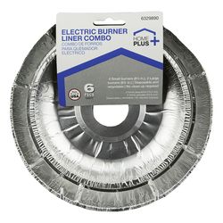 Home Plus Electric Burner Liner Silver 6 pk
