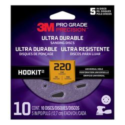 3M Pro Grade Precision 5 in. Aluminum Oxide Hook and Loop Sanding Disc 220 Grit Fine 10 pk
