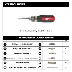 Milwaukee Multi Bit Screwdriver 1 pk