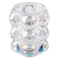 Karma Lucia 4 in. H X 4 in. L Clear Glass Iridescent Hobnail Votive