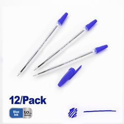 Bazic Products Pure Blue Ball Point Pen 12 pk