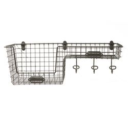Spectrum Vintage Livingo 10 in. L X 24 in. W X 8.8 in. H Gray Basket Station