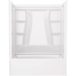Delta Classic 500 61-1/4 in. H X 30 in. W X 60 in. L White Bathtub Wall Surround