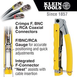 Klein Tools 5.594 in. Compression Crimper Yellow 1 pk