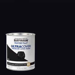 Rust-Oleum Painters Touch Ultra Cover Flat Black Water-Based Paint Exterior and Interior 1 qt