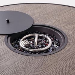 Living Accents Fernandina 5 pc Black Aluminum Fire Pit Set Teal