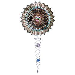 Spinfinity Designs Multi-color Stainless Steel 6.5 in. Gazing Mandala Mini Set Outdoor Spinner