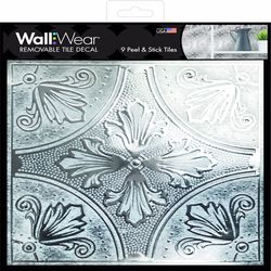 WallWear .01 in. H X 8 in. L White/Silver Metal/Plastic Wall Tile