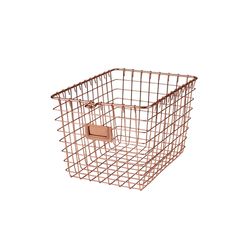 Spectrum 12.25 in. L X 9.25 in. W X 8 in. H Copper Storage Basket