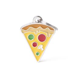 MyFamily Food Multicolored Pizza Metal Dog Pet Tags