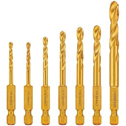 DeWalt Assorted Titanium Impact Ready Drill Bit Set Quick-Change Hex Shank 7 pc