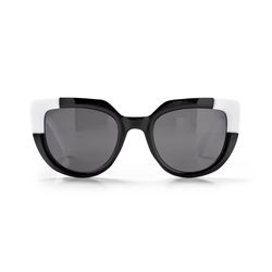 Optimum Optical Sunglasses Unisex White Frame Black Lens