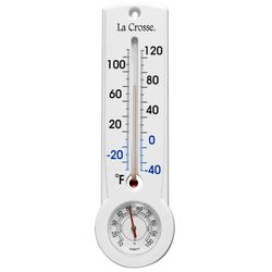 La Crosse Technology Analog Thermometer with Hygrometer Plastic White 10.13 in.