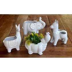 Marshall Home and Garden Ceramic Garden Planter White