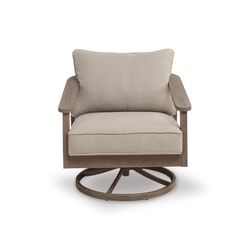 Signature Design by Ashley Francis Beach Brown Aluminum Frame Contemporary Lounge Chair Beige